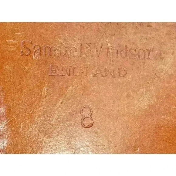 Samuel Windsor Black Leather Square  Toe Lace Up Oxfords Shoes Men's 8 - Picture 8 of 9